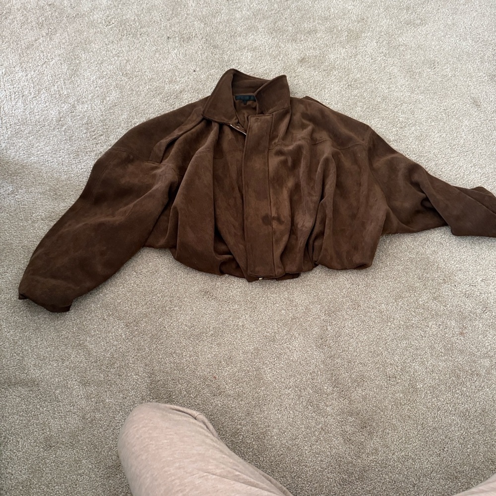 Women’s Zara Brown FAUX Suede Bomber Jacket